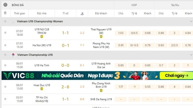 KQBD 247 cập nhật V.League đầy đủ, chính xác nhanh